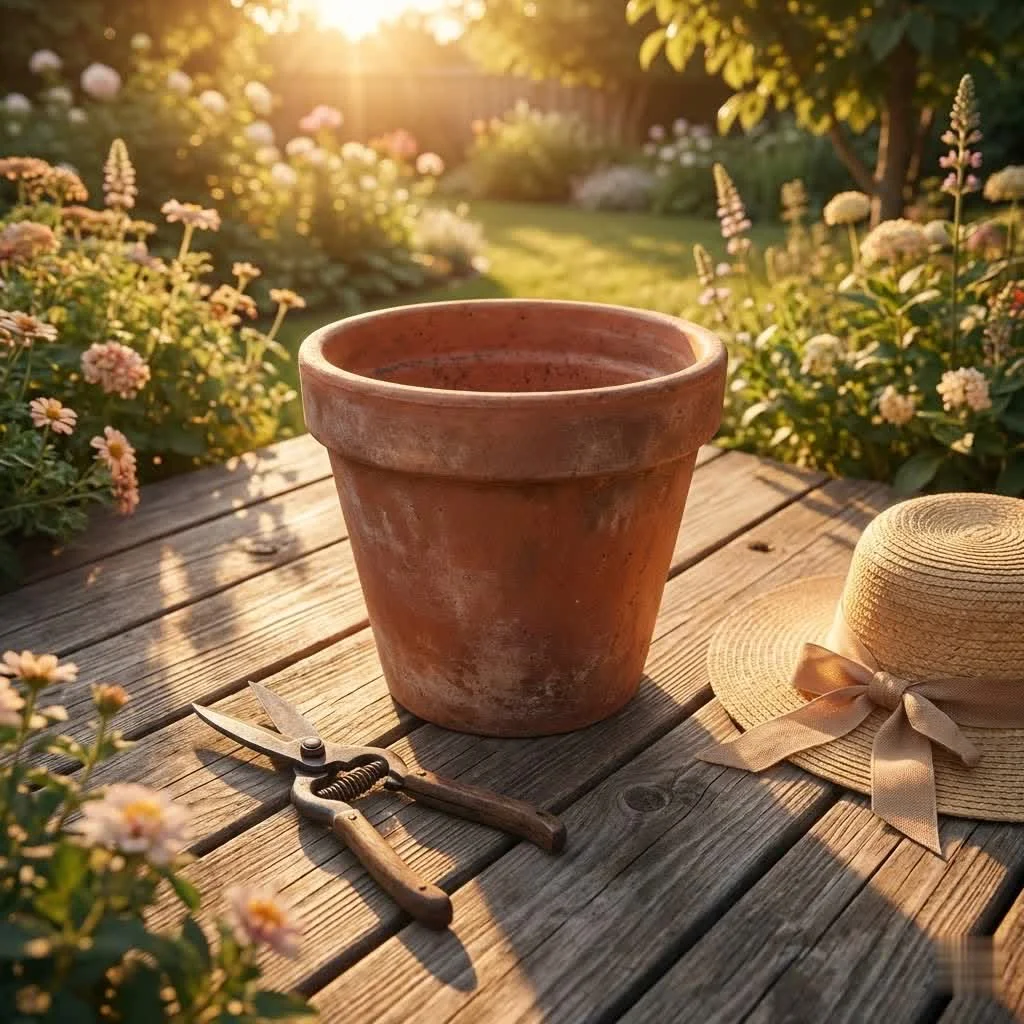 A variety of 10-inch plant pots in different materials