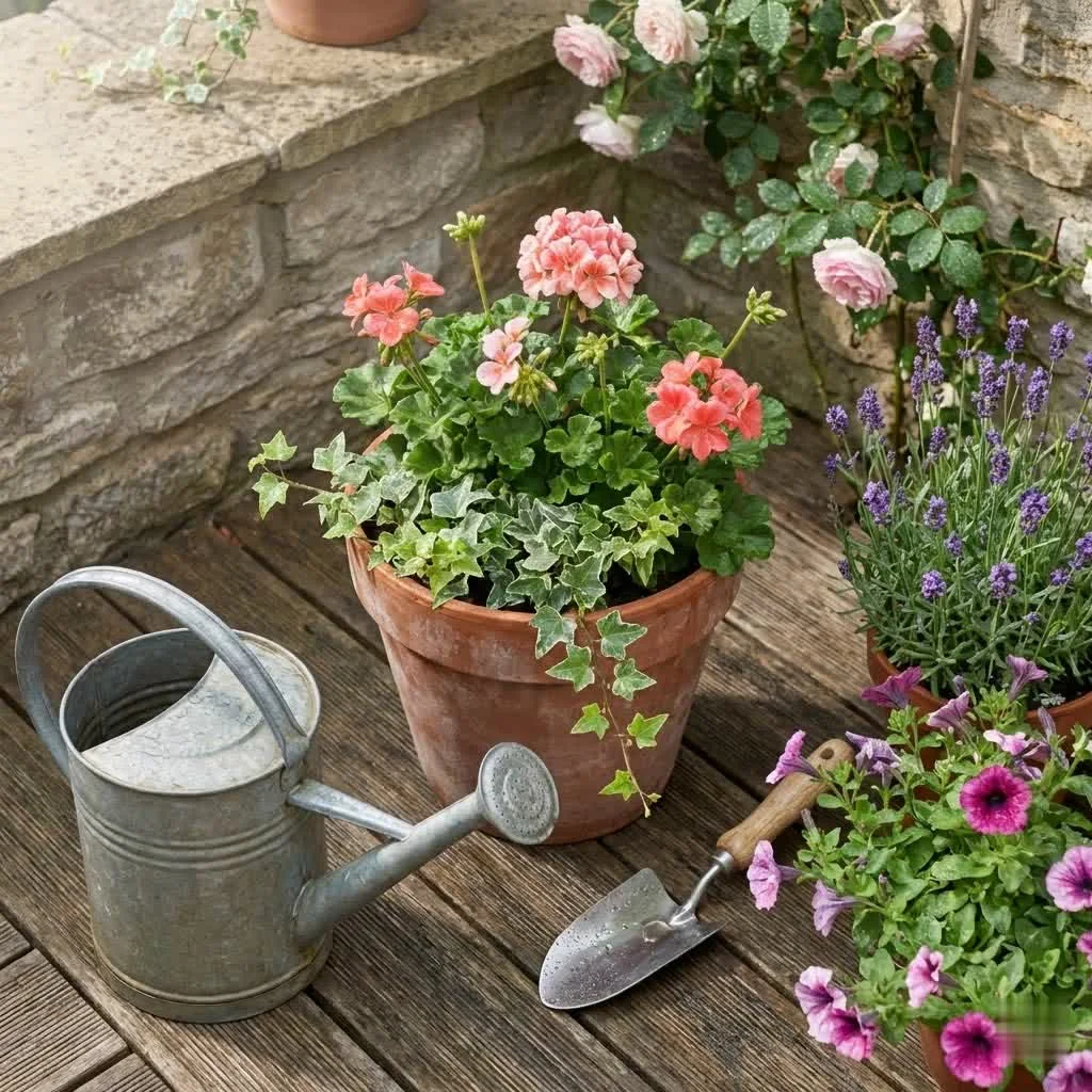 White ceramic plant pots with green plants